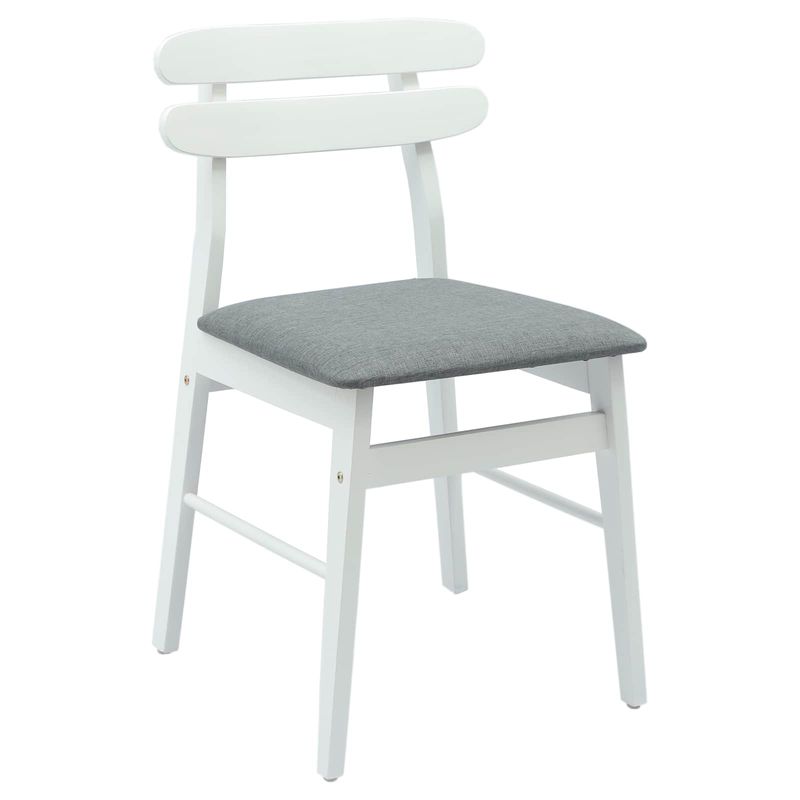 Casa si Gradina - Mobilier - Scaune si fotolii - Scaune - Scaun de sufragerie 2 pcs Alb si gri Lemn Solid de Cauciuc - Infinity.ro