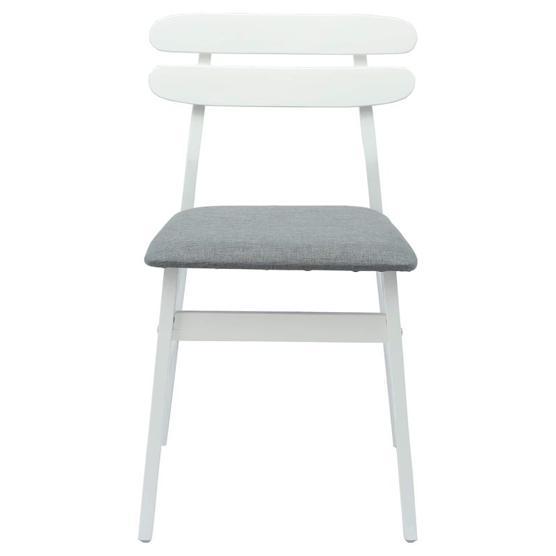 Casa si Gradina - Mobilier - Scaune si fotolii - Scaune - Scaun de sufragerie 2 pcs Alb si gri Lemn Solid de Cauciuc - Infinity.ro