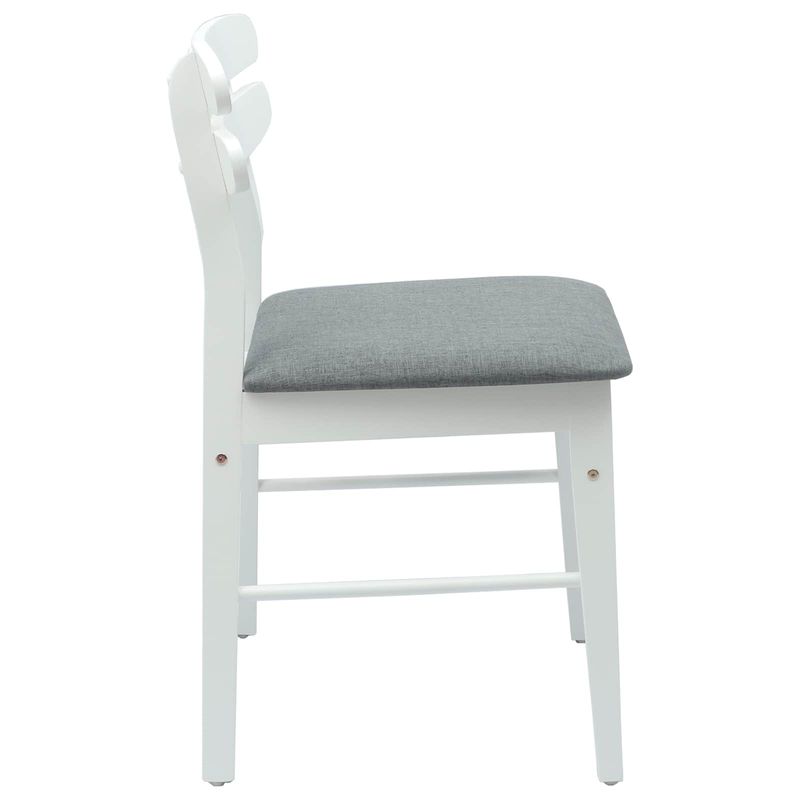Casa si Gradina - Mobilier - Scaune si fotolii - Scaune - Scaun de sufragerie 2 pcs Alb si gri Lemn Solid de Cauciuc - Infinity.ro