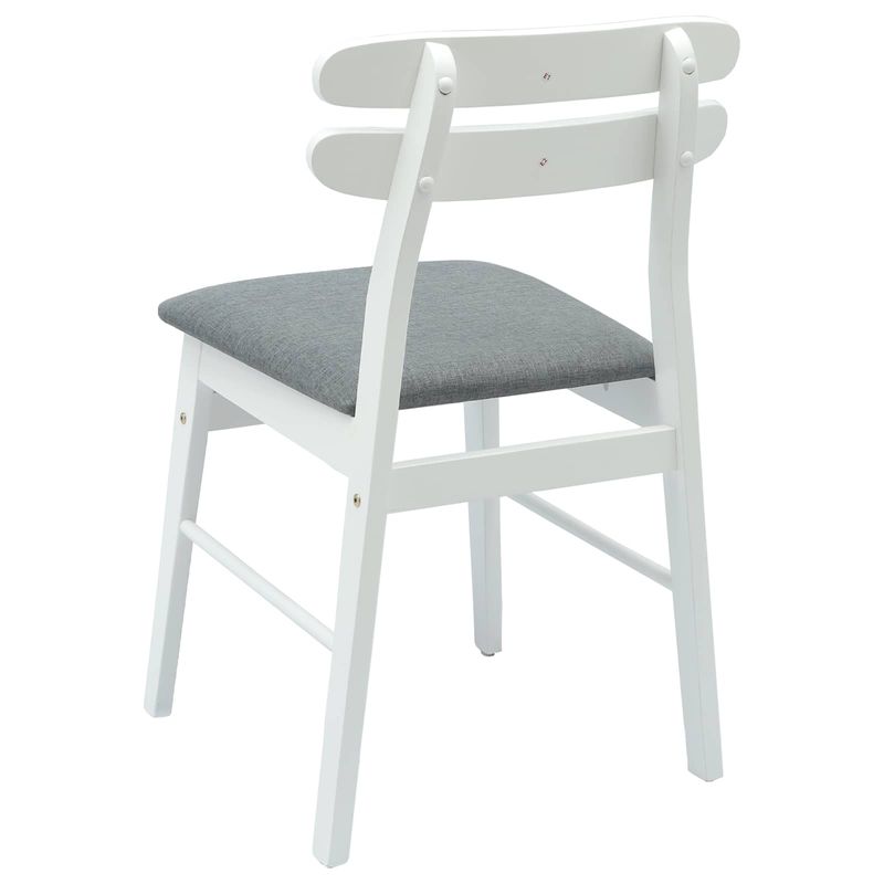 Casa si Gradina - Mobilier - Scaune si fotolii - Scaune - Scaun de sufragerie 2 pcs Alb si gri Lemn Solid de Cauciuc - Infinity.ro