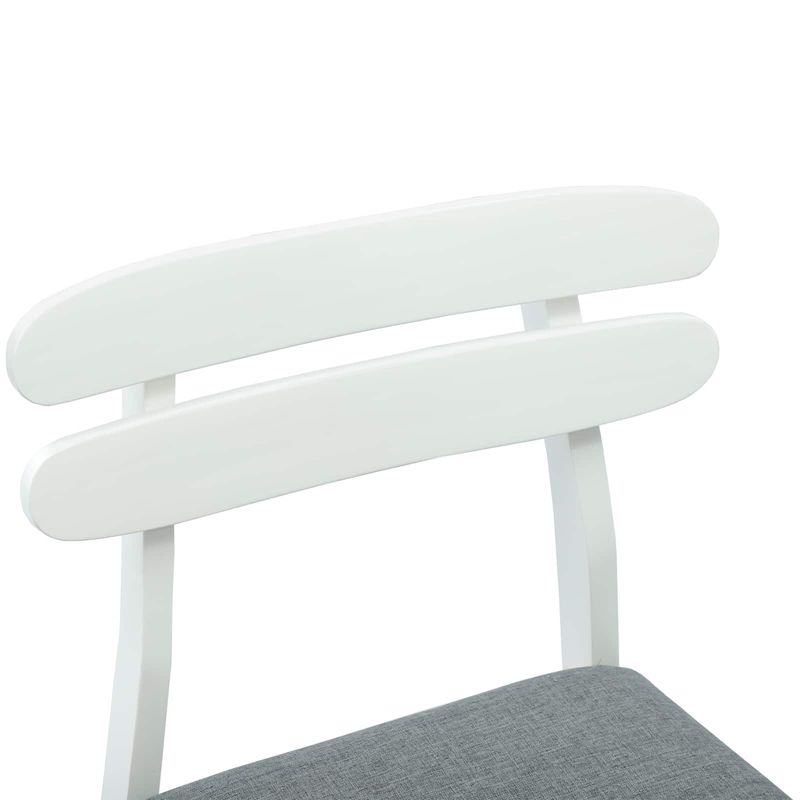 Casa si Gradina - Mobilier - Scaune si fotolii - Scaune - Scaun de sufragerie 2 pcs Alb si gri Lemn Solid de Cauciuc - Infinity.ro