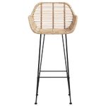 Casa si Gradina - Mobilier - Scaune si fotolii - Scaune - Scaun Bar 2 pcs natural 55 x 52 x 92 cm Ratan si Fier - Infinity.ro
