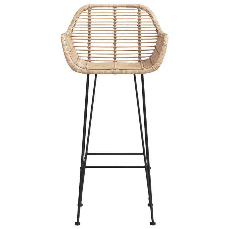 Casa si Gradina - Mobilier - Scaune si fotolii - Scaune - Scaun Bar 2 pcs natural 55 x 52 x 92 cm Ratan si Fier - Infinity.ro