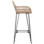 Casa si Gradina - Mobilier - Scaune si fotolii - Scaune - Scaun Bar 2 pcs natural 55 x 52 x 92 cm Ratan si Fier - Infinity.ro