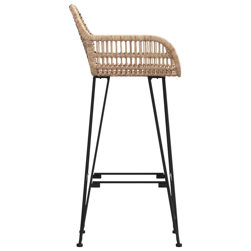 Casa si Gradina - Mobilier - Scaune si fotolii - Scaune - Scaun Bar 2 pcs natural 55 x 52 x 92 cm Ratan si Fier - Infinity.ro