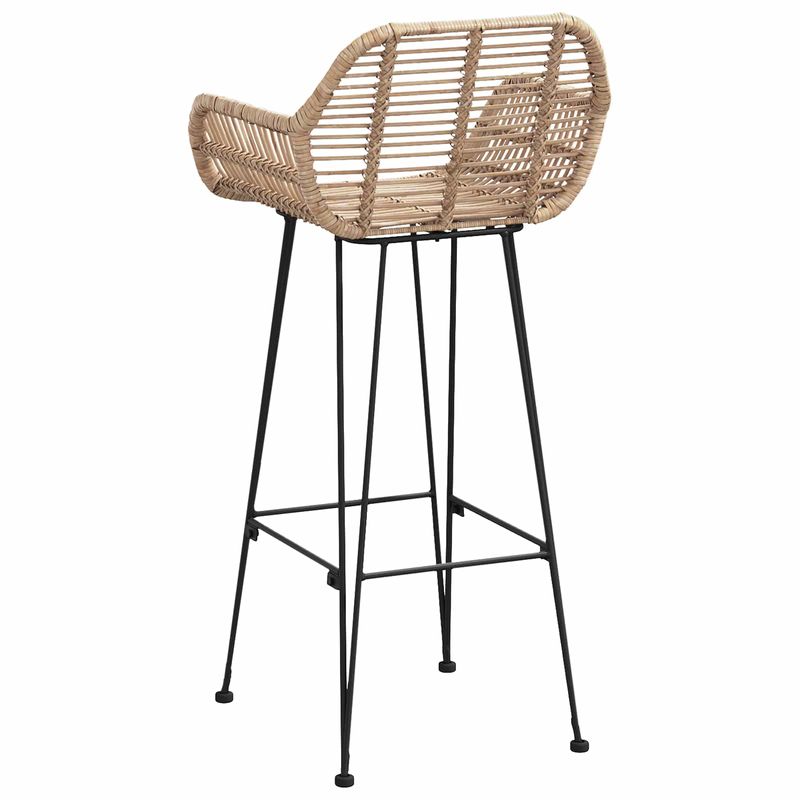 Casa si Gradina - Mobilier - Scaune si fotolii - Scaune - Scaun Bar 2 pcs natural 55 x 52 x 92 cm Ratan si Fier - Infinity.ro