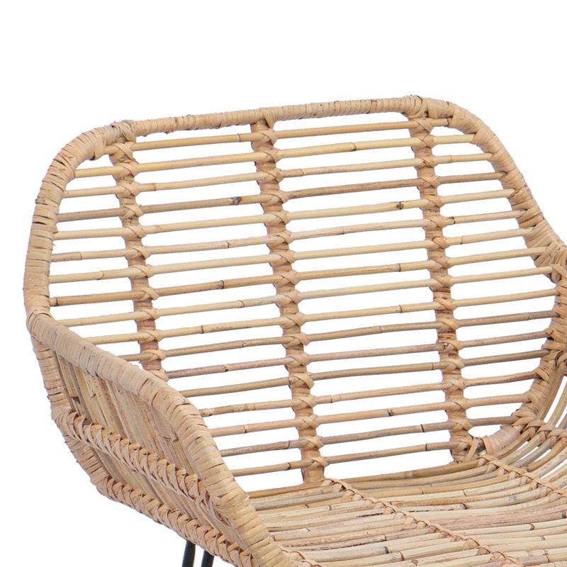 Casa si Gradina - Mobilier - Scaune si fotolii - Scaune - Scaun Bar 2 pcs natural 55 x 52 x 92 cm Ratan si Fier - Infinity.ro
