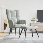 Casa si Gradina - Mobilier - Scaune si fotolii - Fotolii - Fotoliu Relaxant cu Taburet 2 pcs Gri deschis Catifea - Infinity.ro