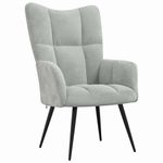 Casa si Gradina - Mobilier - Scaune si fotolii - Fotolii - Fotoliu Relaxant cu Taburet 2 pcs Gri deschis Catifea - Infinity.ro