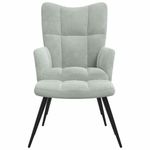 Casa si Gradina - Mobilier - Scaune si fotolii - Fotolii - Fotoliu Relaxant cu Taburet 2 pcs Gri deschis Catifea - Infinity.ro
