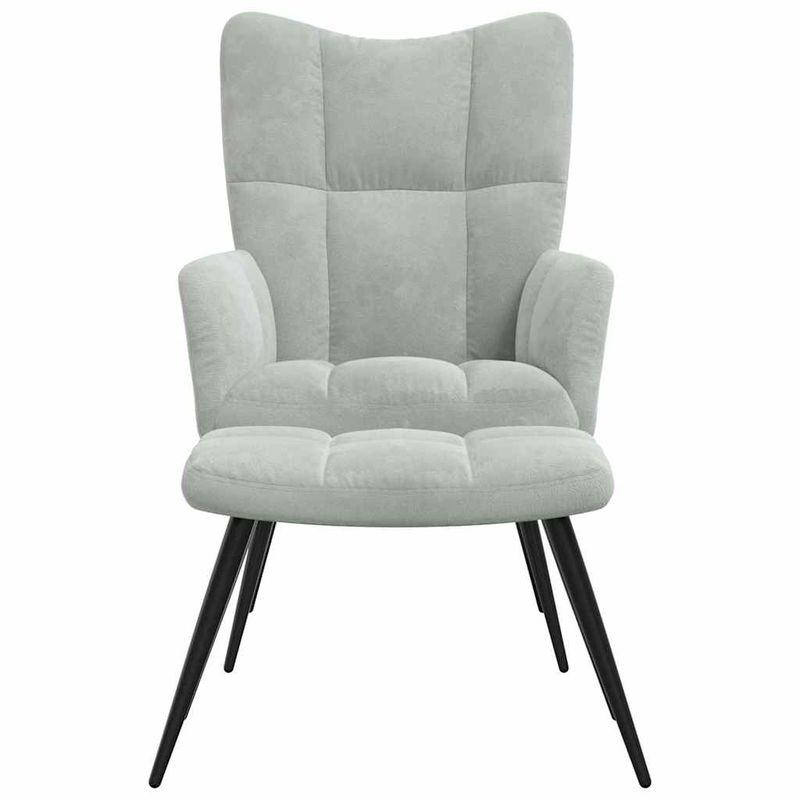 Casa si Gradina - Mobilier - Scaune si fotolii - Fotolii - Fotoliu Relaxant cu Taburet 2 pcs Gri deschis Catifea - Infinity.ro