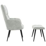 Casa si Gradina - Mobilier - Scaune si fotolii - Fotolii - Fotoliu Relaxant cu Taburet 2 pcs Gri deschis Catifea - Infinity.ro