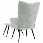 Casa si Gradina - Mobilier - Scaune si fotolii - Fotolii - Fotoliu Relaxant cu Taburet 2 pcs Gri deschis Catifea - Infinity.ro