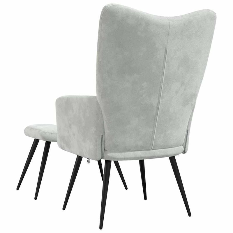 Casa si Gradina - Mobilier - Scaune si fotolii - Fotolii - Fotoliu Relaxant cu Taburet 2 pcs Gri deschis Catifea - Infinity.ro