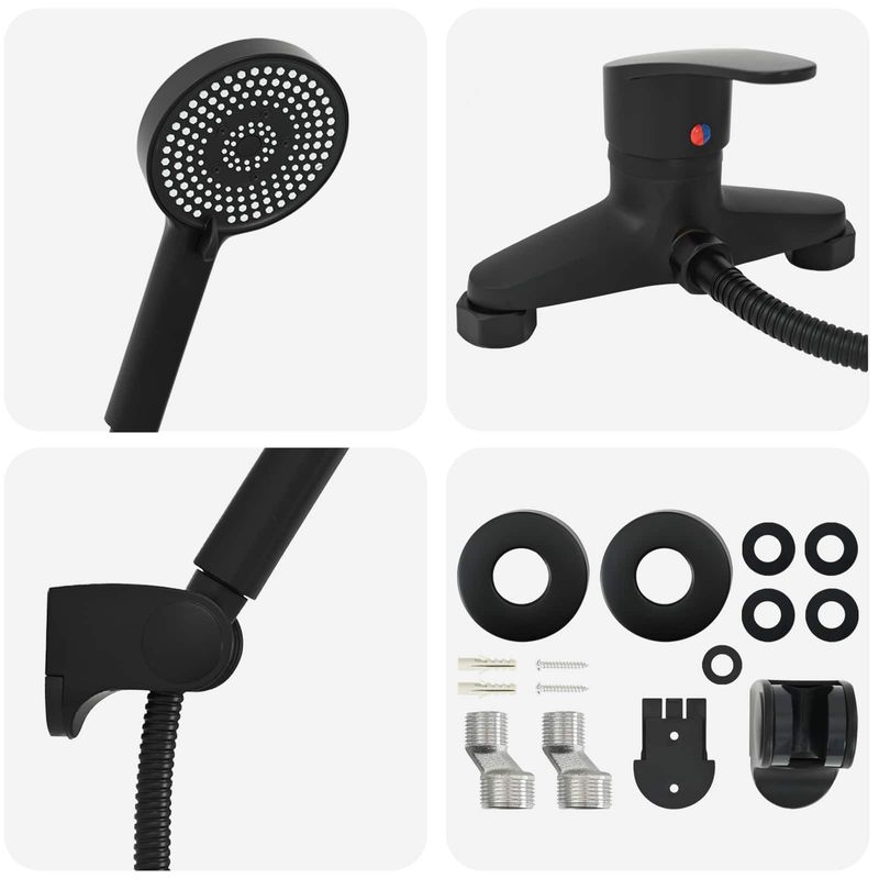 Casa si Gradina - Sanitare - Cazi si cabine de dus - Coloane si seturi de dus - Set de cap de dus Negru G 1 / 2 inci - Infinity.ro