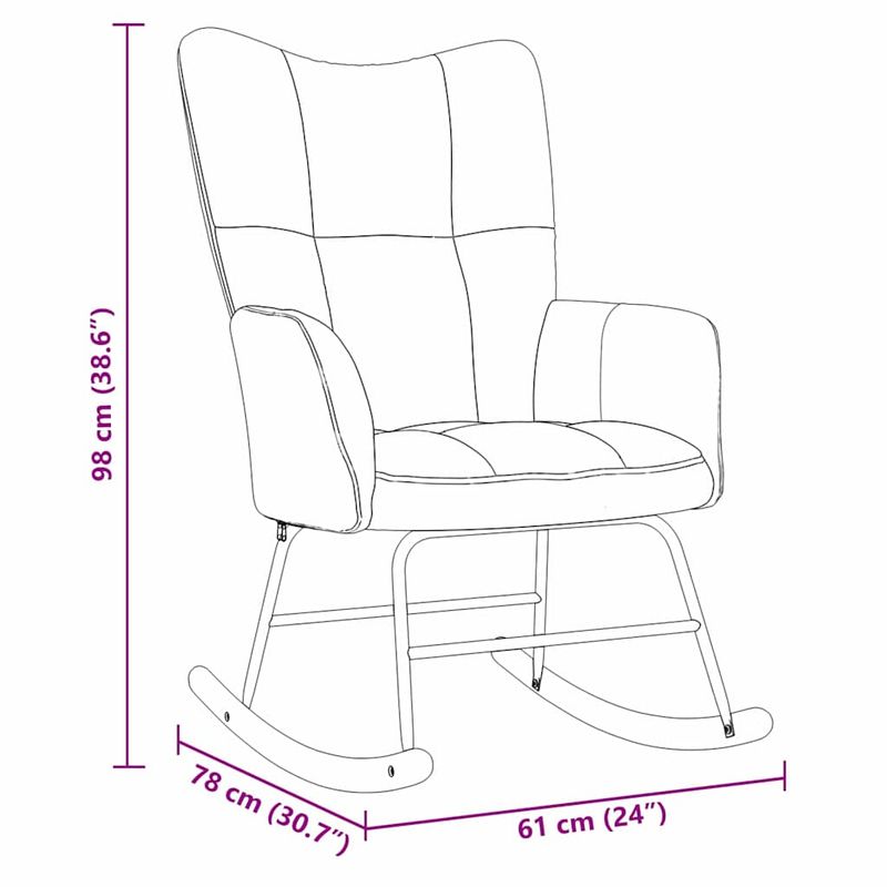 Casa si Gradina - Gradina si terasa - Balansoare si hamace - Balansoare - Scaun balansoar Gri inchis 78 x 61 x 98 cm Catifea - Infinity.ro