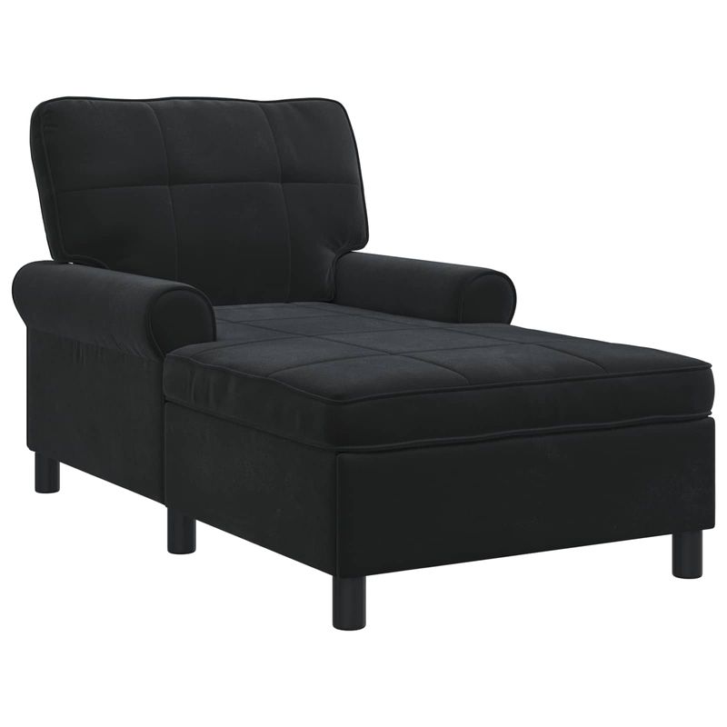 Casa si Gradina - Mobilier - Scaune si fotolii - Fotolii - Sezlong de relaxare cu perna Negru 91 x 157 x 91 cm Catifea - Infinity.ro
