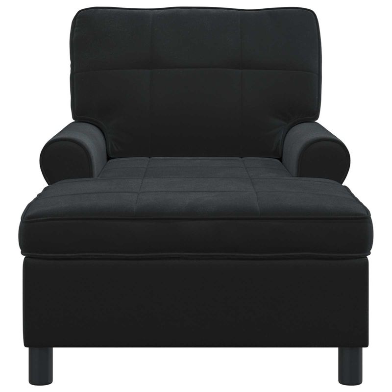 Casa si Gradina - Mobilier - Scaune si fotolii - Fotolii - Sezlong de relaxare cu perna Negru 91 x 157 x 91 cm Catifea - Infinity.ro