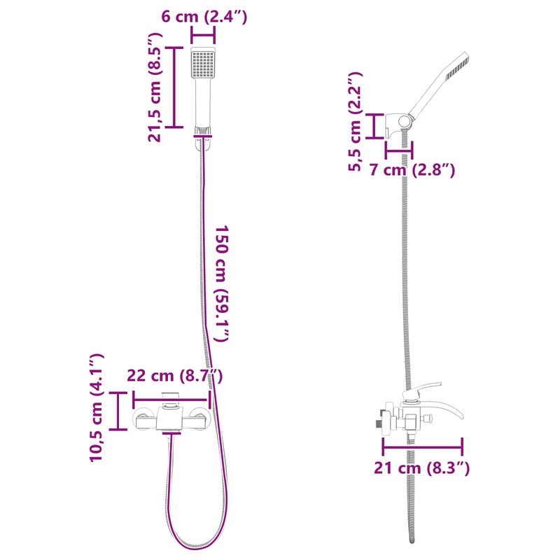 Casa si Gradina - Sanitare - Cazi si cabine de dus - Accesorii cada - Set de cap de dus Crom G 1 / 2 inci - Infinity.ro
