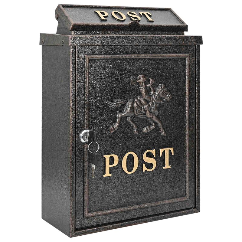 Casa si Gradina - Constructii - Depozitare, transport si protectie - Cutii postale - Cutie Postala Montata pe Perete Bronz 29 x 13 x 41 cm - Infinity.ro