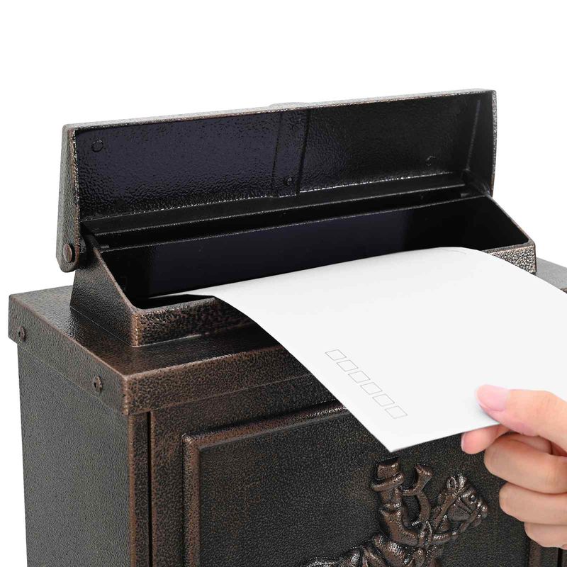 Casa si Gradina - Constructii - Depozitare, transport si protectie - Cutii postale - Cutie Postala Montata pe Perete Bronz 29 x 13 x 41 cm - Infinity.ro