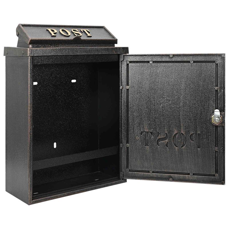 Casa si Gradina - Constructii - Depozitare, transport si protectie - Cutii postale - Cutie Postala Montata pe Perete Bronz 29 x 13 x 41 cm - Infinity.ro