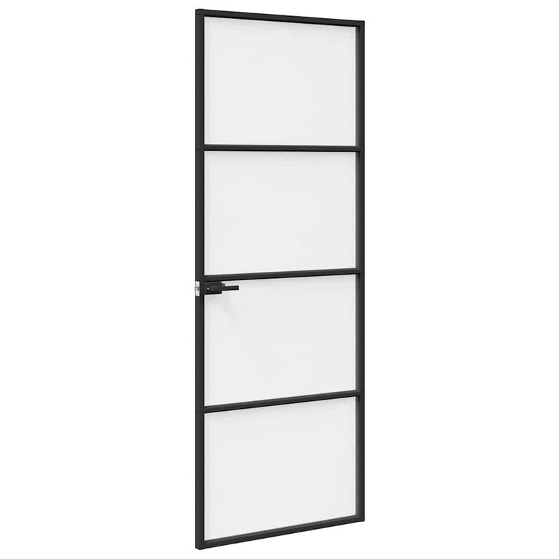 Casa si Gradina - Constructii - Usi interior, exterior si garaj - Usi garaj - Usa Interioara Neagra 76x201,5 cm din Sticla Termoizolanta si Aluminiu Subtire - Infinity.ro