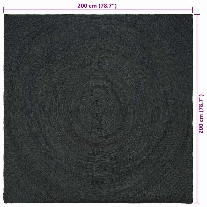 Casa si Gradina - Textile si covoare - Covoare - Covoare casa - Covor Gri inchis 200 x 200 cm Iuta - Infinity.ro