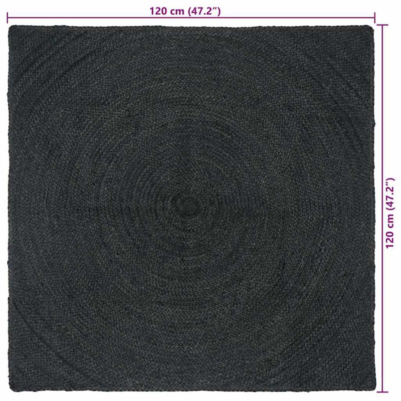 Casa si Gradina - Textile si covoare - Covoare - Covoare casa - Covor Gri inchis 120 x 120 cm Iuta - Infinity.ro