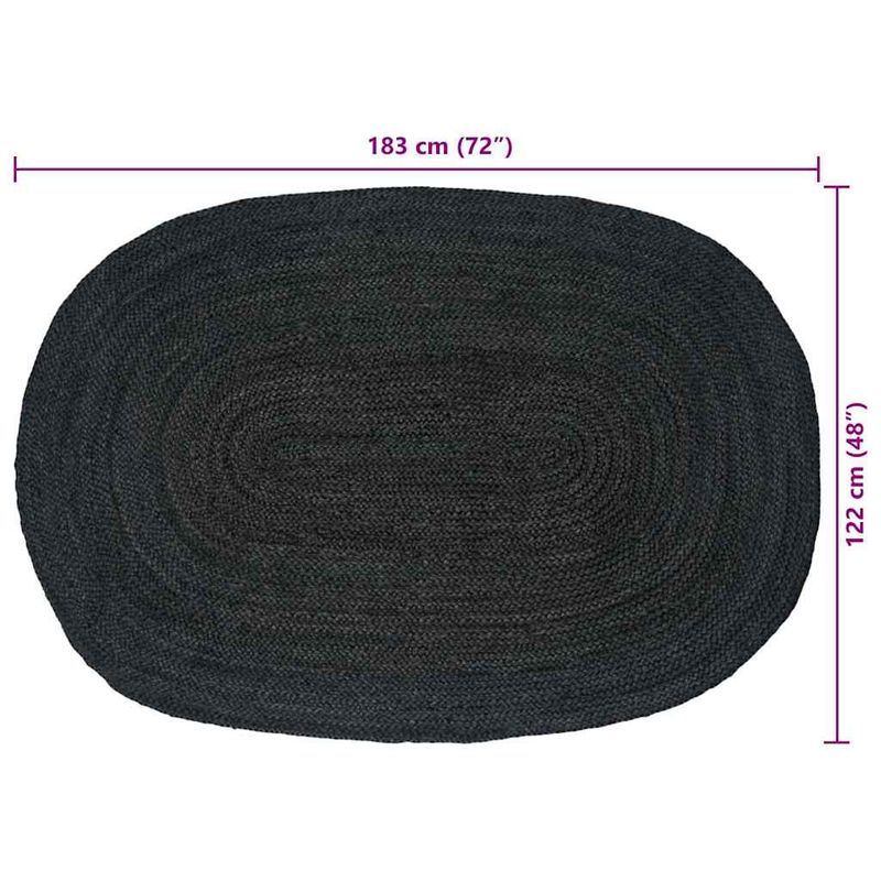 Casa si Gradina - Textile si covoare - Covoare - Covoare casa - Covor Natural si Negru 300 x 300 cm Iuta - Infinity.ro