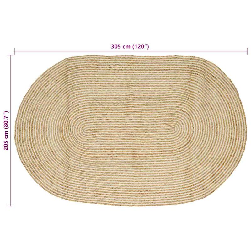 Casa si Gradina - Textile si covoare - Covoare - Covoare casa - Covor Natural si Alb 205 x 305 cm Iuta - Infinity.ro