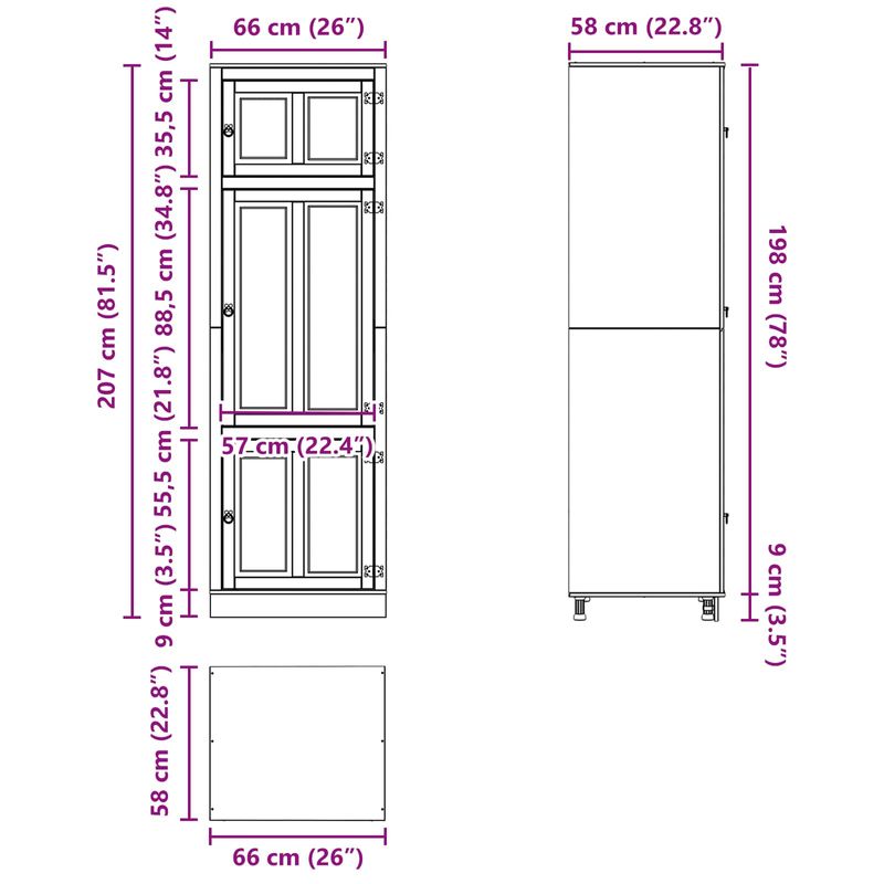 Casa si Gradina - Mobilier - Comode si corpuri - Corpuri bucatarie - Dulap cu raft cu usa Miere 60 x 32 x 40 cm Lemn de pin masiv - Infinity.ro