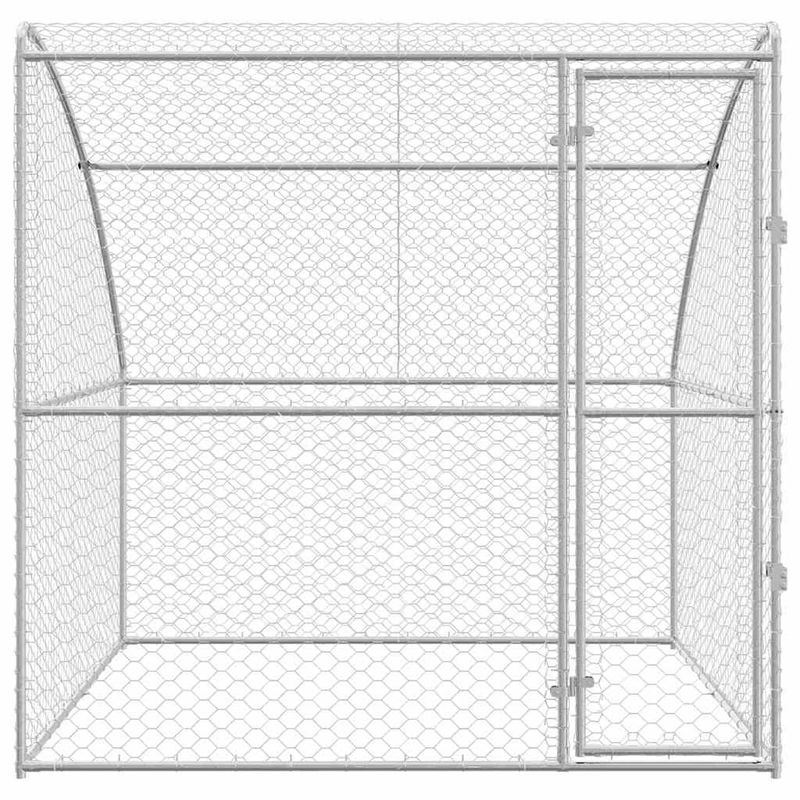 Petshop - Accesorii petshop - Culcusuri si custi - Custi interior si exterior - Cusca pentru caini cu depozitare Argintiu 2 x 2 x 2 m Otel - Infinity.ro