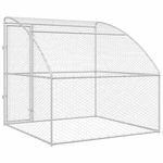 Petshop - Accesorii petshop - Culcusuri si custi - Custi interior si exterior - Cusca pentru caini cu depozitare Argintiu 2 x 2 x 2 m Otel - Infinity.ro