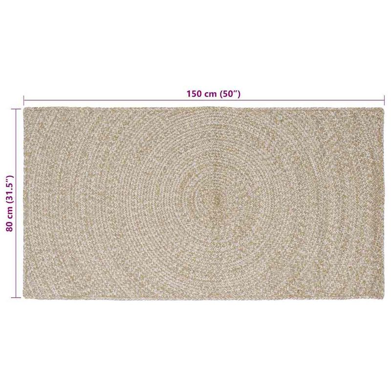 Casa si Gradina - Textile si covoare - Covoare - Covoare casa - Covor Natural si Alb 80 x 150 cm Iuta - Infinity.ro