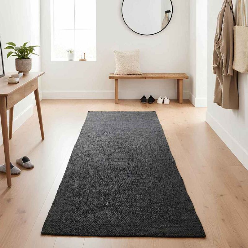Casa si Gradina - Textile si covoare - Covoare - Covoare casa - Covor Gri inchis 80 x 400 cm Iuta - Infinity.ro