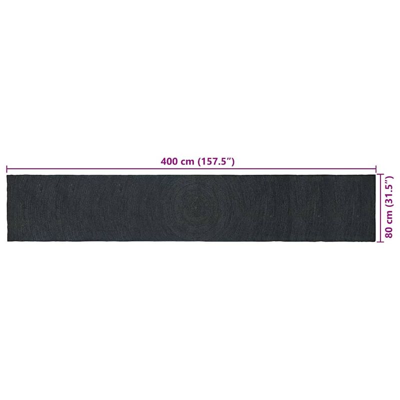 Casa si Gradina - Textile si covoare - Covoare - Covoare casa - Covor Gri inchis 80 x 400 cm Iuta - Infinity.ro