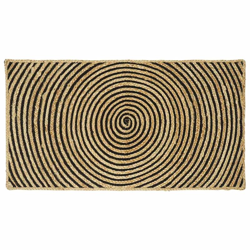 Casa si Gradina - Textile si covoare - Covoare - Covoare casa - Covor Natural si Negru 60 x 110 cm Iuta - Infinity.ro