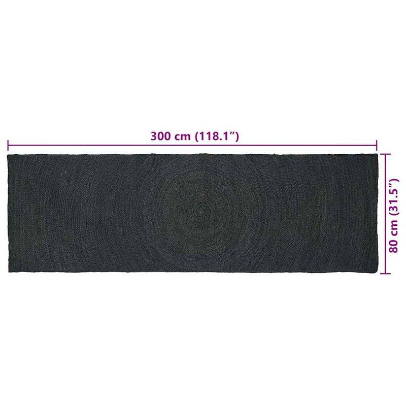 Casa si Gradina - Textile si covoare - Covoare - Covoare casa - Covor Gri inchis 80 x 300 cm Iuta - Infinity.ro
