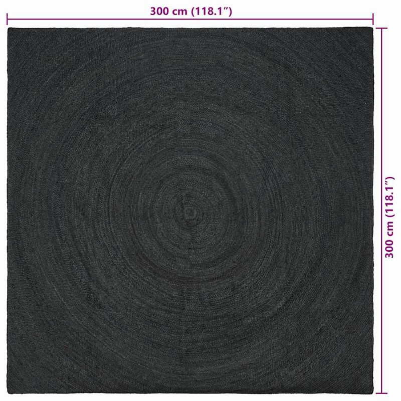 Casa si Gradina - Textile si covoare - Covoare - Covoare casa - Covor Gri inchis 300 x 300 cm Iuta - Infinity.ro