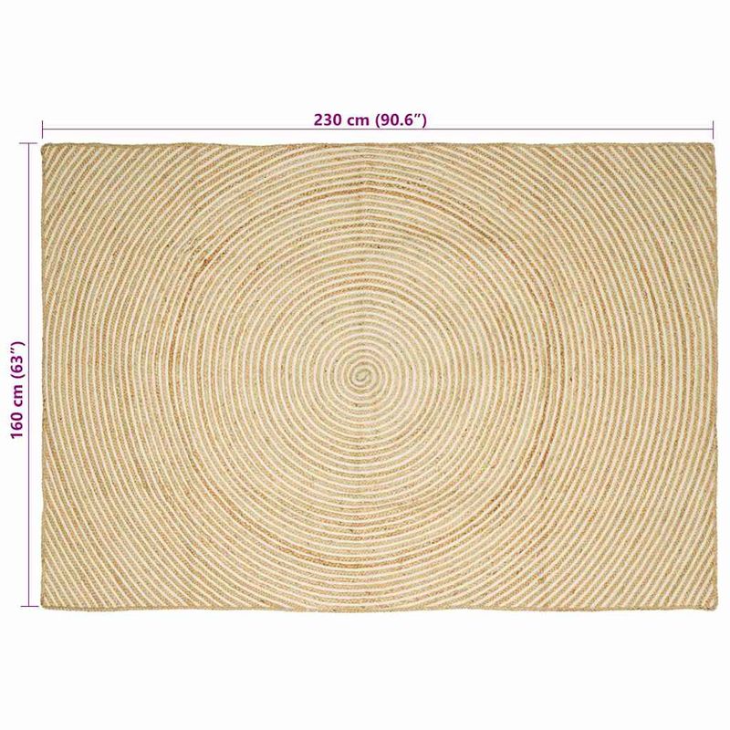 Casa si Gradina - Textile si covoare - Covoare - Covoare casa - Covor Natural si Alb 160 x 230 cm Iuta - Infinity.ro