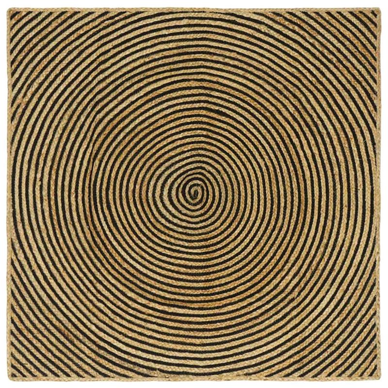 Casa si Gradina - Textile si covoare - Covoare - Covoare casa - Covor Natural si Negru 160 x 160 cm Iuta - Infinity.ro