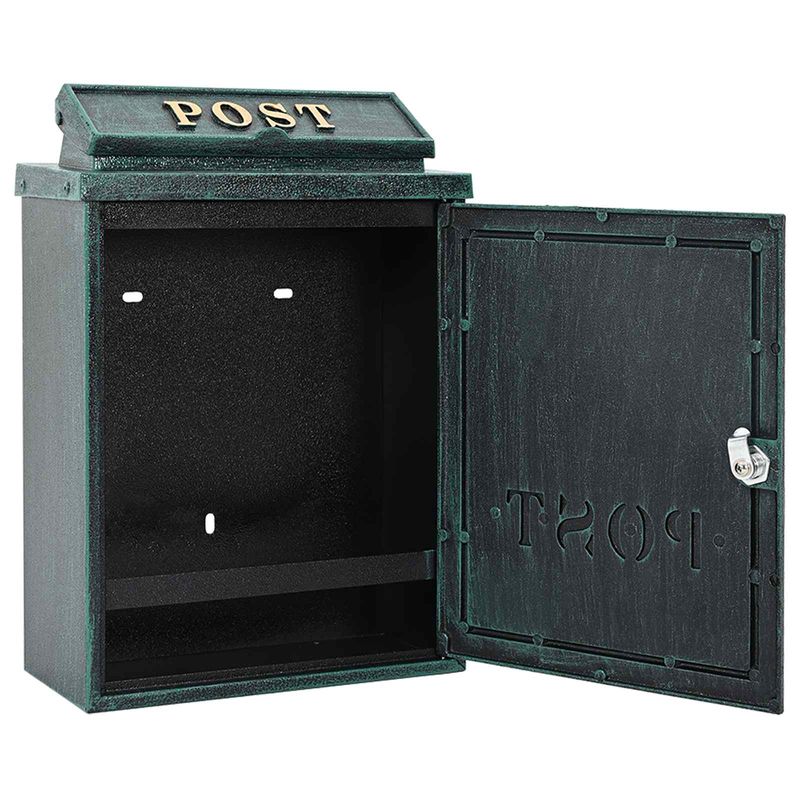 Casa si Gradina - Constructii - Depozitare, transport si protectie - Cutii postale - Cutie Postala Montata pe Perete Verde 29 x 13 x 41 cm - Infinity.ro