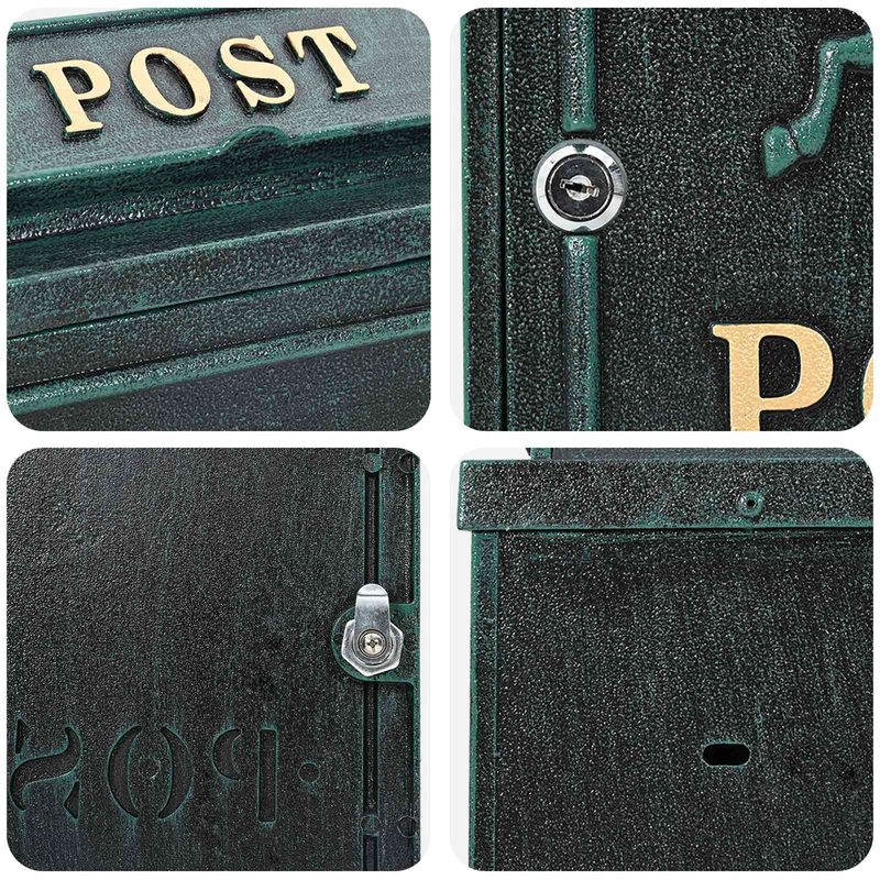 Casa si Gradina - Constructii - Depozitare, transport si protectie - Cutii postale - Cutie Postala Montata pe Perete Verde 29 x 13 x 41 cm - Infinity.ro