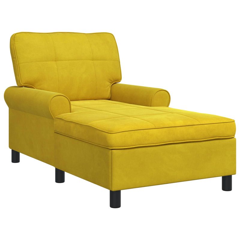 Casa si Gradina - Mobilier - Scaune si fotolii - Fotolii - Sezlong de relaxare cu perna Galben 91 x 157 x 91 cm Catifea - Infinity.ro