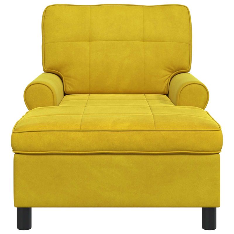 Casa si Gradina - Mobilier - Scaune si fotolii - Fotolii - Sezlong de relaxare cu perna Galben 91 x 157 x 91 cm Catifea - Infinity.ro
