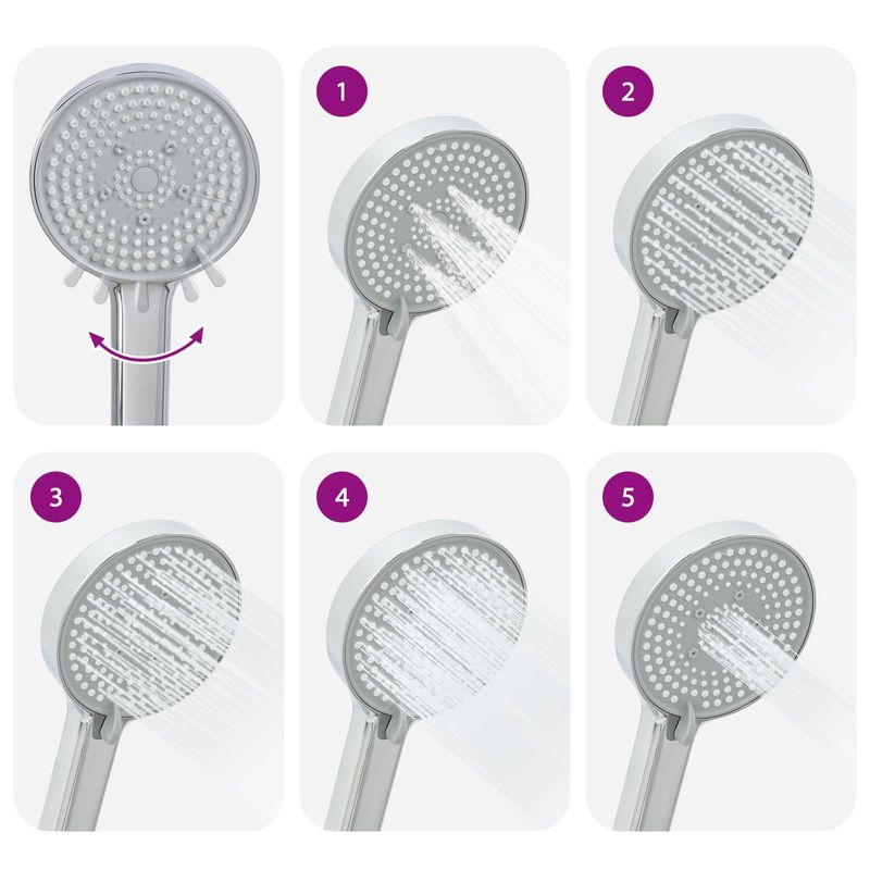 Casa si Gradina - Sanitare - Cazi si cabine de dus - Accesorii cada - Set de cap de dus Crom G 1 / 2 inci Alama - Infinity.ro