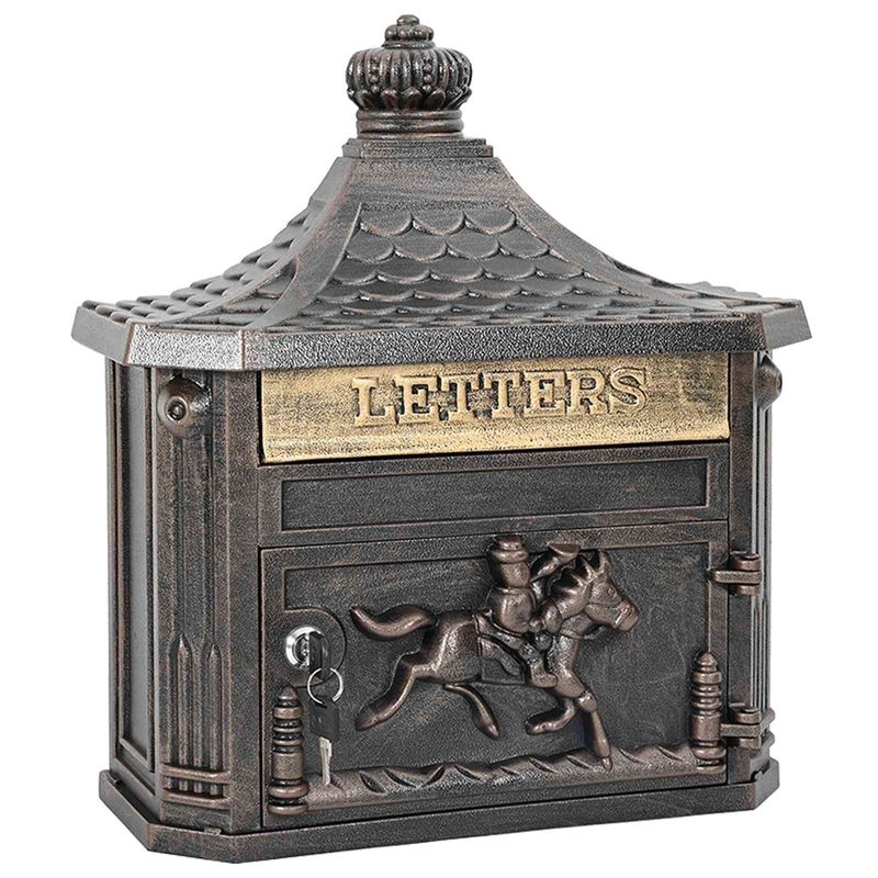 Casa si Gradina - Constructii - Depozitare, transport si protectie - Cutii postale - Cutie Postala Montata pe Perete Bronz 40,5 x 15,5 x 44 cm - Infinity.ro