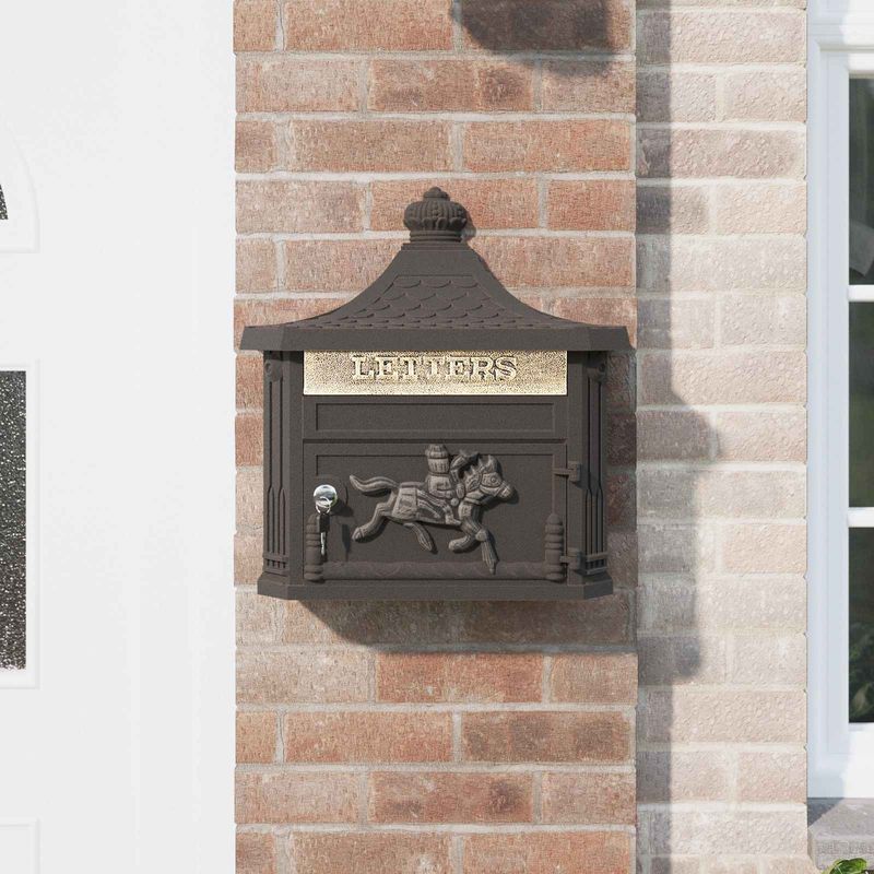 Casa si Gradina - Constructii - Depozitare, transport si protectie - Cutii postale - Cutie Postala Montata pe Perete Bronz 40,5 x 15,5 x 44 cm - Infinity.ro