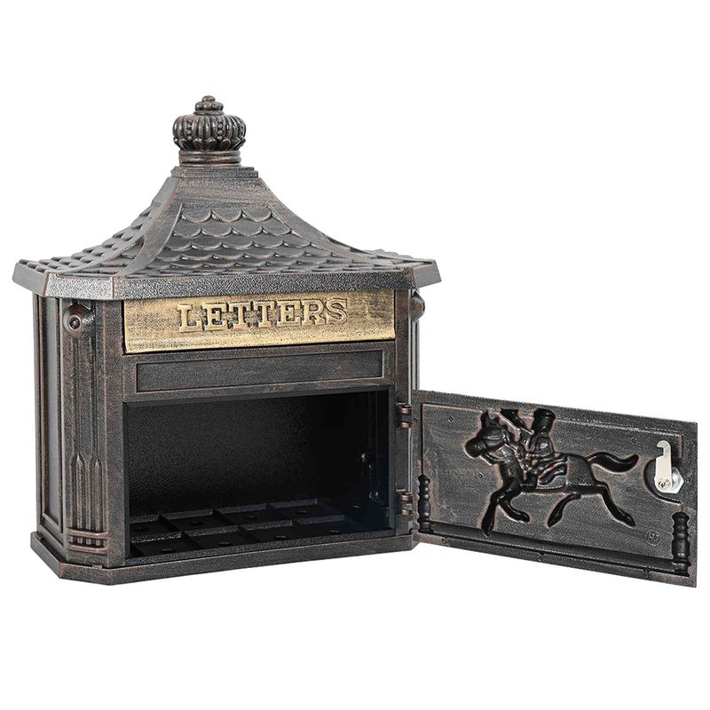 Casa si Gradina - Constructii - Depozitare, transport si protectie - Cutii postale - Cutie Postala Montata pe Perete Bronz 40,5 x 15,5 x 44 cm - Infinity.ro